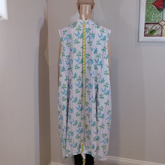 Lane Bryant Blue Green Floral Flowy Midi Button Down Plus Size Summer Dress 34W - Picture 4 of 10